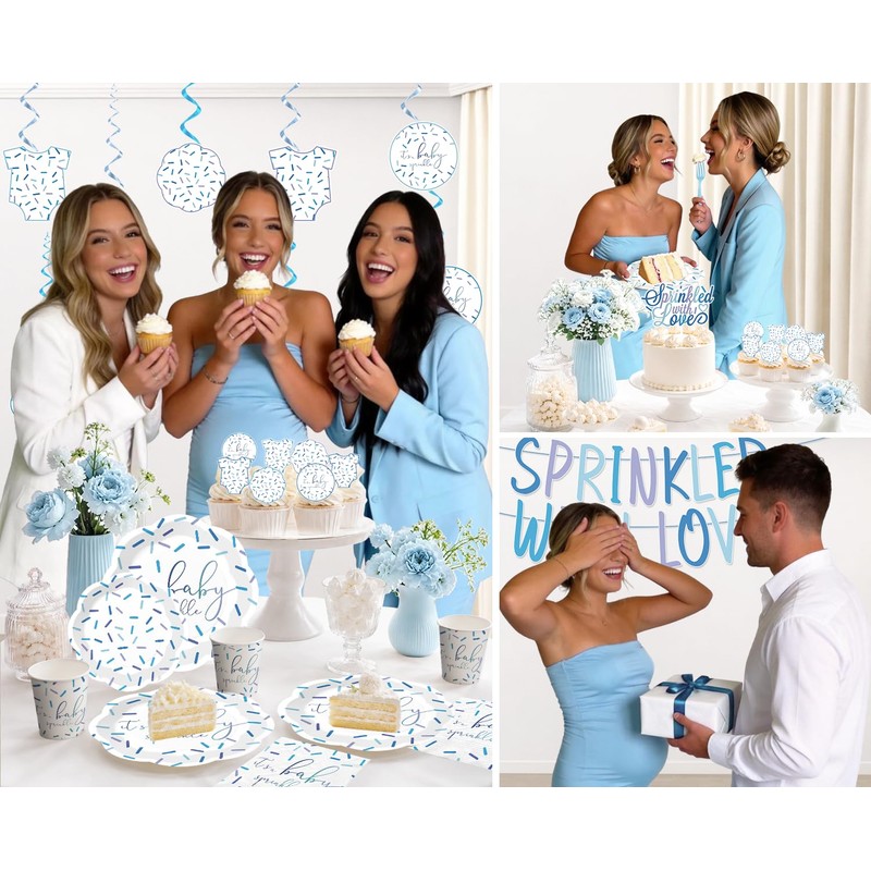 Xynic Baby Sprinkle Decorations Tableware Set Serves 25 Guests
