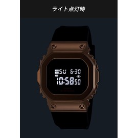 Casio GM-S5600 Metal Covered LED Wristwatch, Black x Pink Gold