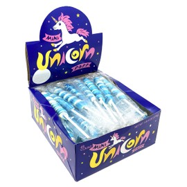 Adams & Brooks, Inc. Unicorn Pops 48 Count Individually Wrapped Unicorn Lollipops Great for Party Favors, Candy Buffets (Blueberry (Light Blue))
