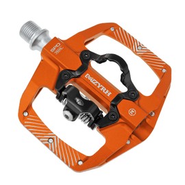 MZYRH Pedal,MTB Mountain Bike Pedals Compatible with Dual Function Sealed Clipless Aluminum 9/16" Bicycle Flat Platform with Cleats for Road, MTB (Orange)
