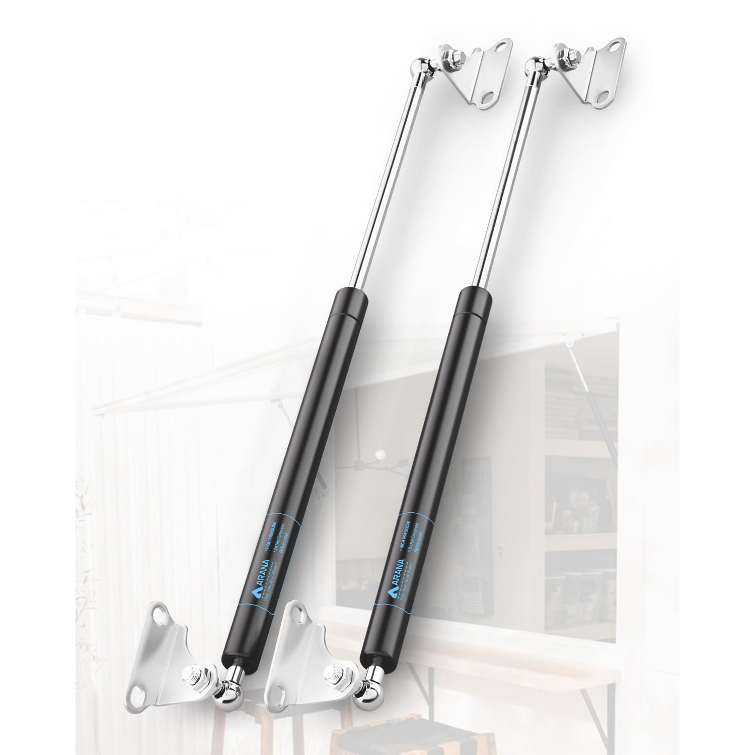 ARANA 23 inch 67 lbs Gas Struts with Brackets, 300N Lift Support Shocks ...