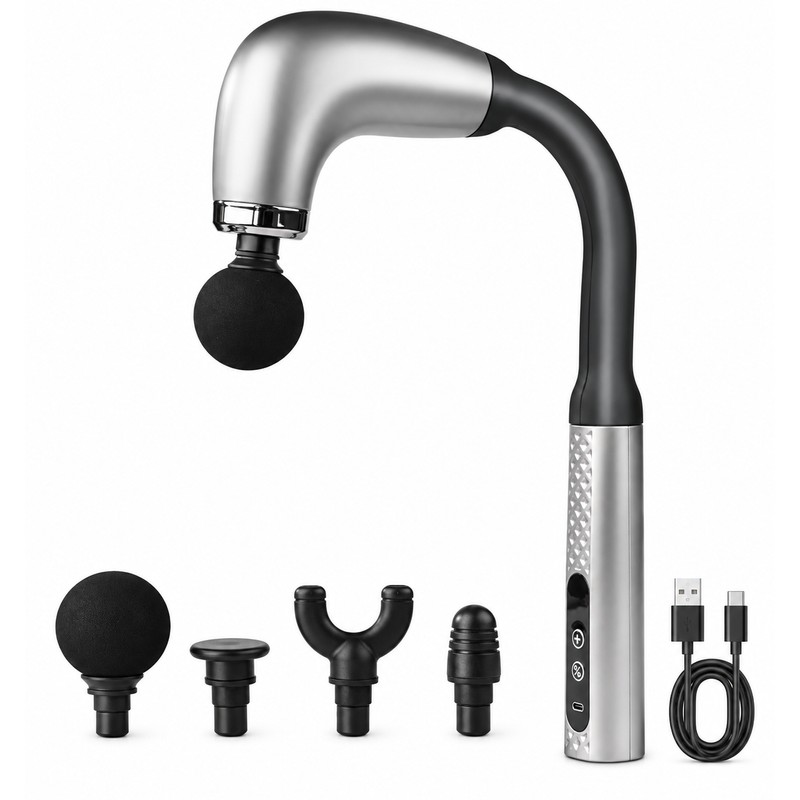 U-Shaped Massage Gun for Back & Body – Extended Handle