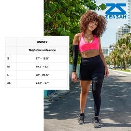 Zensah Full Leg Compression Sleeve - Long Full Length Support for Thigh, Knee, Calf for Men, Women, Running, Basketball, Football (Medium, 1 Pair - White)