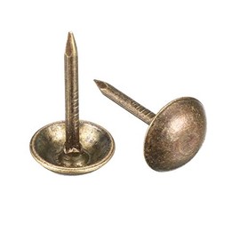 sourcing map Pack of 100 Upholstery Nails Purposes for Sofa Furniture Headboards Break Clavos Bronze Tone 7 mm Diameter 13 mm Height Antique Round Thumb