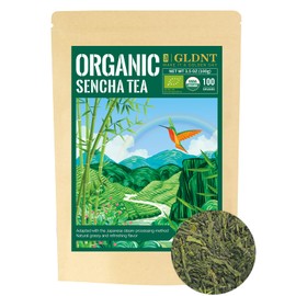 GLDNT Organic Sencha Tea, Shade Grown Gyokuro Green Tea Loose Leaf, Steamed Sencha Green Tea, Smooth & Refreshing Flavor, 3.5oz