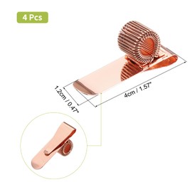 PATIKIL 4Pcs Pen Holder Clips, Metal Pen Clip Holder Adjustable Loop Pen Pencil Organizer with Horizontal Single Spring Loop for Notebook, Clipboard, Rose Gold