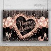 ChloropLastid 10x8ft Rose Gold Happy Birthday Backdrop Glitter Bokeh Dots