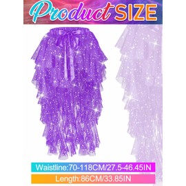 Nicute Sequin Ruffle Tulle Skirt High Low Dance Skirt Layered Dress Up Mermaid Costume for Women (Purple)