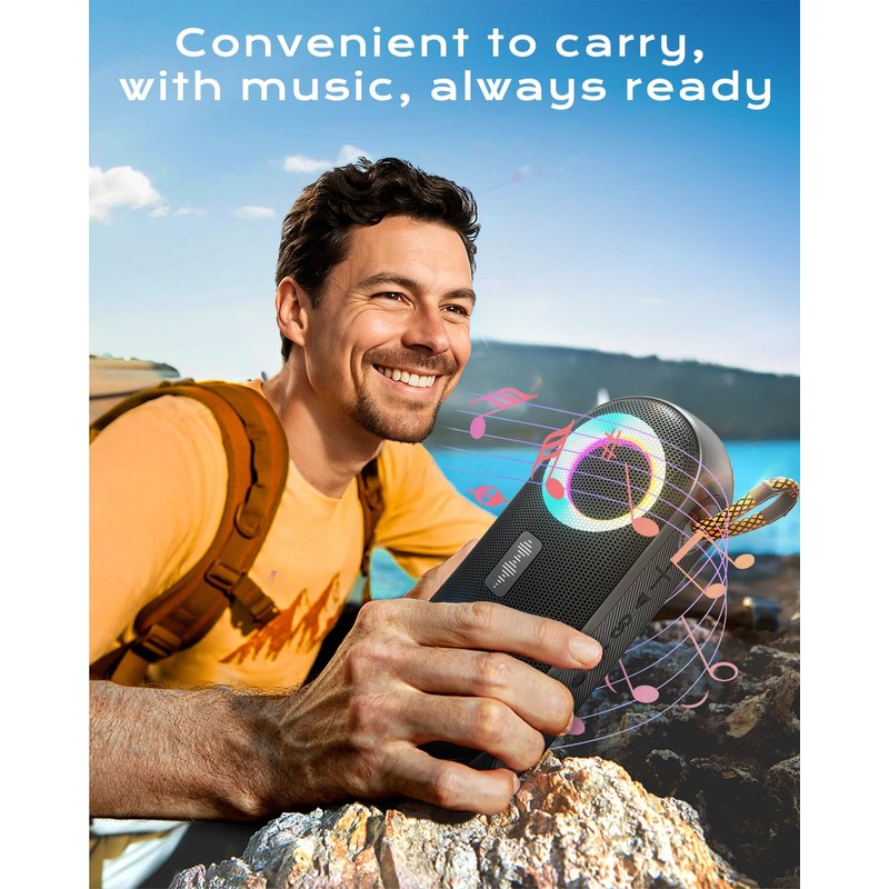 Bluetooth Speaker with IPX6 Waterproof, 20W Stereo Sound, Bluetooth 5.4
