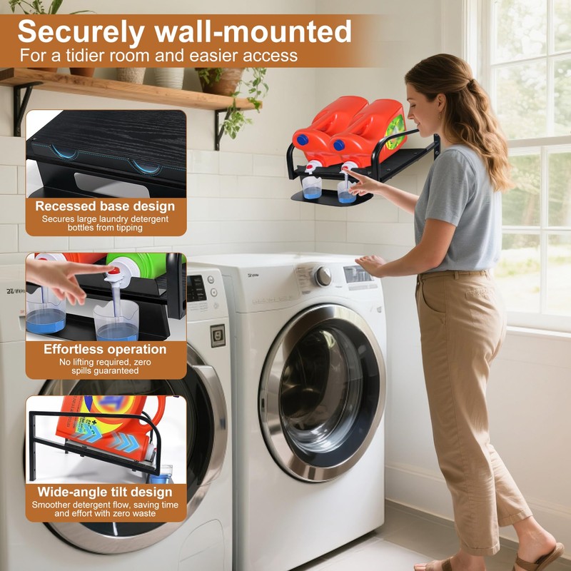 Suitiyibin Liquid Laundry Detergent Holder,laundry room hacks,Laundry Detergent Dispenser,Hanging Laundry
