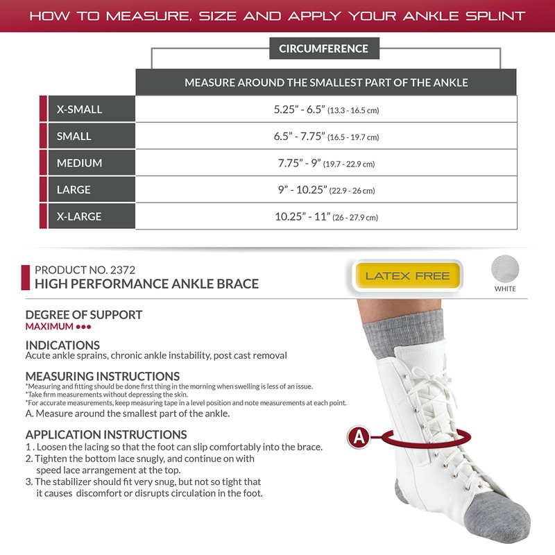 OTC Ankle Splint, Canvas Lace-Up, Rigid Metal Stays