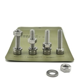 MAKERHAUS M6x25 Socket Head Cap Bolt Set (4 Pack) Nut & Washer – Fully Threaded – 304 Stainless Steel