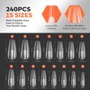 modelones Pro Luxe Instant Apex Nail Tips 15 Sizes, Long