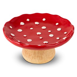 dgudgu Mushroom Fruit Bowl For Kitchen Counter 10 Inch Fruit Holder Large Fruit Bowl Red Fruit Basket For Kitchen Fruit Holder