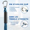 Boat Bungee Dock Lines with Clip 2 Pack Marine Rope