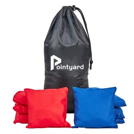 Pointyard Cornhole Bags Set, 8 PCS Regulation All Weather Bean Toss Bags 6''*6'' Replacement for Cornhole Tossing Game - Including Drawstring Bag