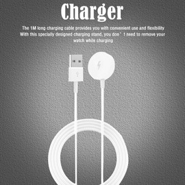 Plyisty Magnetic Charger for Emporio Armani ART5001/ART5002/ART5003/ART5004/ART5005 Smartwatch, USB 5V Watch Charger, 3.3 Feet (White)