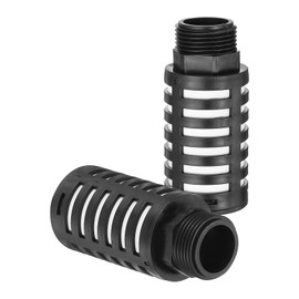 PATIKIL Pneumatic Muffler G 1, 2 Pack Plastic Air Compressor Exhaust Muffler Filters Air Solenoid Valve Muffler Fitting for Automation Pneumatic Equipment, Black