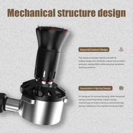 KYONANO 58.5mm Espresso Tamper - Coffee Tamper with Sound Feedback - Impact Tamper Tool Espresso - Espresso Hand Tamper 58.5mm with 4 Spring Loaded Compatible with Most 58mm Portafilter