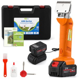 Luzrise Horse Clippers Cordless, Heavy Duty Horse Grooming Kit, 6-Speed Professional Livestock Clippers with 2PCS 21V 4Ah Lithium Battery for Shaving Horse Pony Cattle Large Dogs