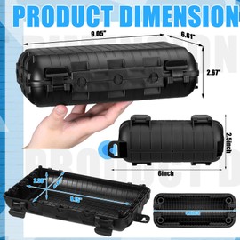 Frienda IP44 Large Outdoor Waterproof Extension Cord Box with 4 Pcs Small Weatherproof Extension Cord Electrical Safety Box Outlet Cover for Power Strip Plug Socket Outlet Holiday Light, Black