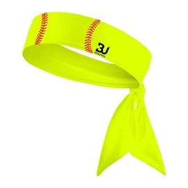 B3U Softball Moisture Wicking Stretch Tie Headband - Neon/Black - More Colors, Designs, & Styles - Head Tie Men Women Kids Girls Boys - Sports, Casual - B3 U ATHLETICS