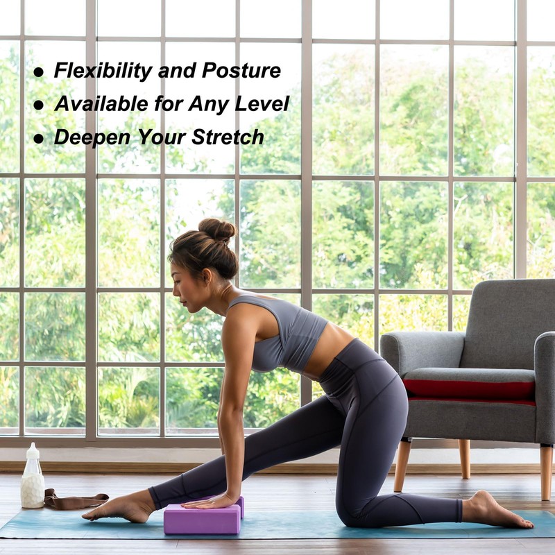 sourcing map Yoga Block 9" x 6" x 3" Light