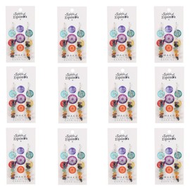 Stunning Multicolor Chakra Earrings - 6cm x 1cm (1 Pair) - Unique Spiritual Jewelry- Gemstone Drop Earrings - Ideal for Any Event