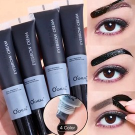 O'CHEAL Long-Lasting Waterproof Eyebrow Tattoo Gel - Peel Off, Transfer-Proof for Fuller & Defined Brows, Dark Brown, 4 Color Options Available - Color: Light brown