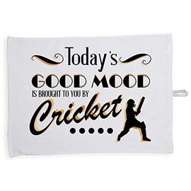 Hippowarehouse Today's Good Mood Is Brought To You By Cricket Tea Towel Eco Printed Dish Cloth Kitchen accessory 50cmx70cm 100% Cotton