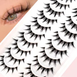 10 Pares De Pestañas Manga De 12 Mm, Pestañas Postizas Punti                                                                                          