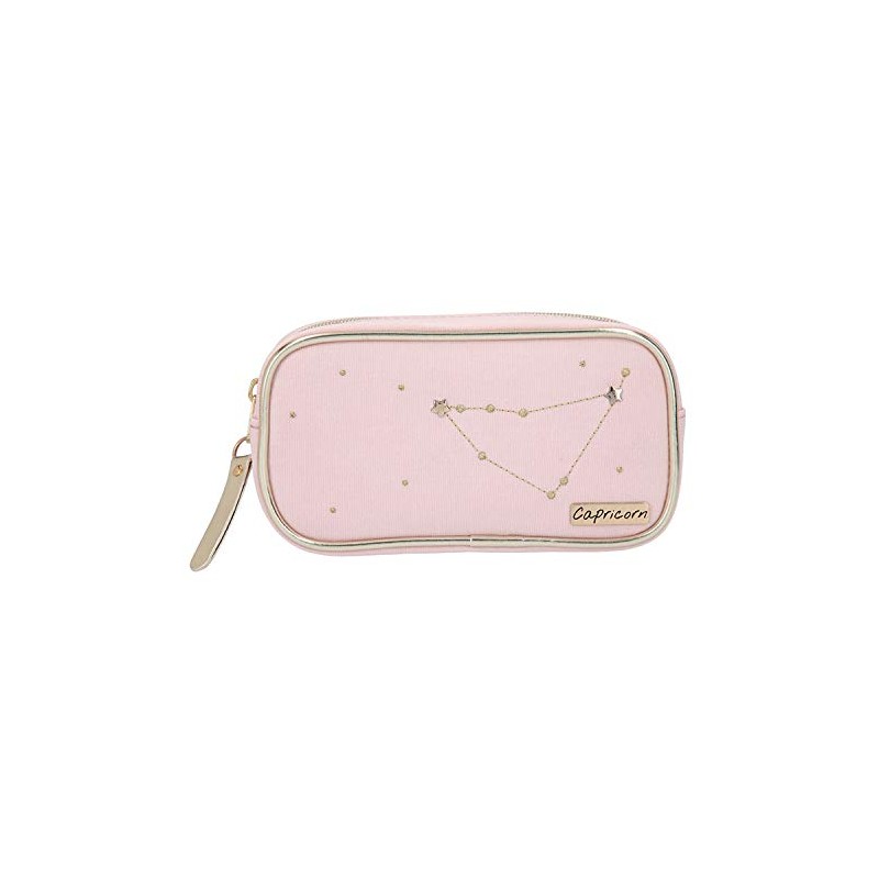 Depesche TOPModel 10861-034 Cosmetic Bag Pink Decorated with Capricorn Constellation