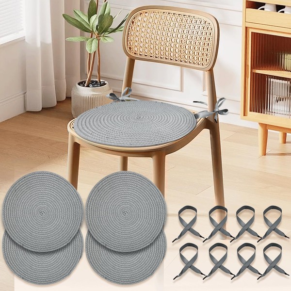 Boho Round Woven Chair Cushions Set of 4 – 15