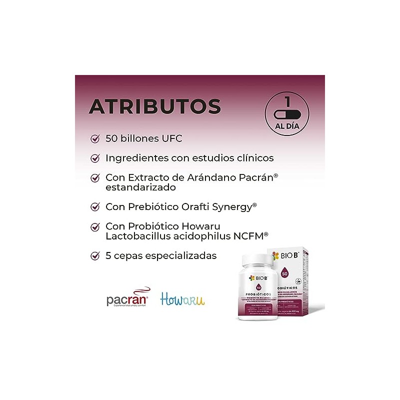 BIO B Probióticos Women con 50 Billones UFC Extracto de