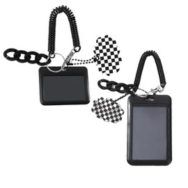 oooaooo 2pcs Photocard Holder Keychain, Photocard Binder Badge Holder, Photo Card Holder Kpop, Beautiful Card for Idol Album Cards Bank Photo Bus Tickets Case Student Badge Holder