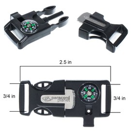 Paracord Planet Plastic Side Release Emergency Survival Utility Buckles & Whistle Buckles – Choose from 1/2”, 5/8” or 3/4” – Multiple Color Options – Multiple Pack