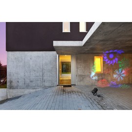 Showlite GL-8 USB Gobo Partylight 4x Set - Small Logo Projectors for Party, Bar and Mobile DJs - Power Supply via USB Power Supply - with Microphone for Music Control - Plastic Housing