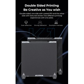 Creality Upgraded Double-sided Printing Platform 235*235mm (Textured PEI and Sticker), Magnetic Flexible Steel Plate, 3D Printer Platform for K1/Ender-3 S1/5 S1/3 S1Pro/3/3 Pro/3S/3V2/Ender-5/5S/5Pro