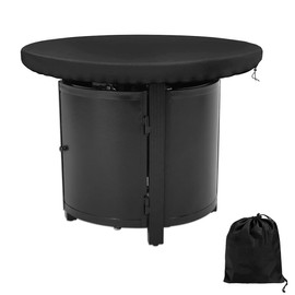 mizikuu Fire Plate Cover, 420D Grill Plate Protective Cover, Waterproof, Round, Water Resistance Cover, Anti-UVe for a Fire Plate/Grill Plate with a Diameter of 80 x 100 cm