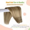 Sew in Hair Extensions Real Human Hair Balayage Bundles Golden