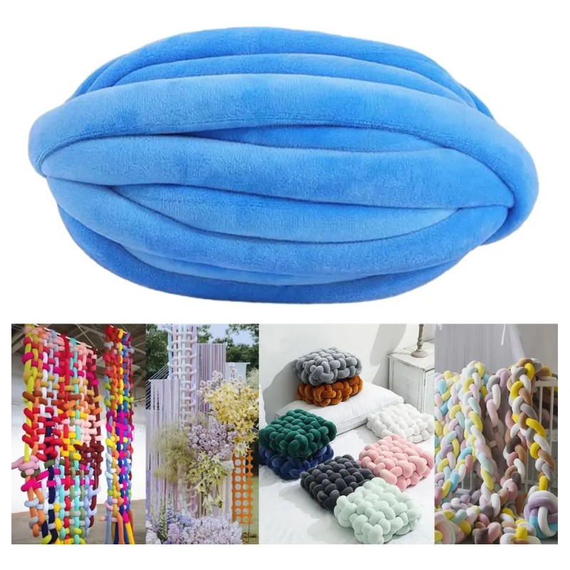 Hilo Grueso Para Tejer Brazo, Tubo Lavable, Hilo, Hilo Azul