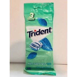 Trident 3 Packs .Trident Minty Sweet Twist Sugar Free Chewing Gum..14 Sticks Per Pack