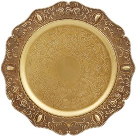 Spsyrine Gold Charger plates, 13 Inch Set of 6 Chargers for dinner plates, Serve ware Plate for Wedding Bulk, Parties, Christmas, Holiday Table Setting, F8G