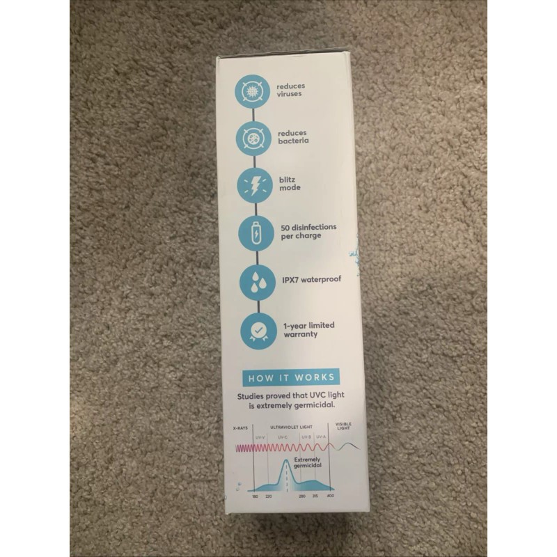 UVBrite TT-B02 96991-CHN-1 Self Cleaning Water Bottle Sterilization 18.6 Oz
