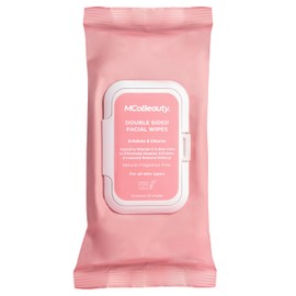 MCoBeauty Everyday Face Wipes 25 Pack, Double Sided for Smooth and Textured Side, Travel-Friendly with Vitamin C, Aloe Vera and Vitamin E, Vegan, Cruelty Free Cosmetics