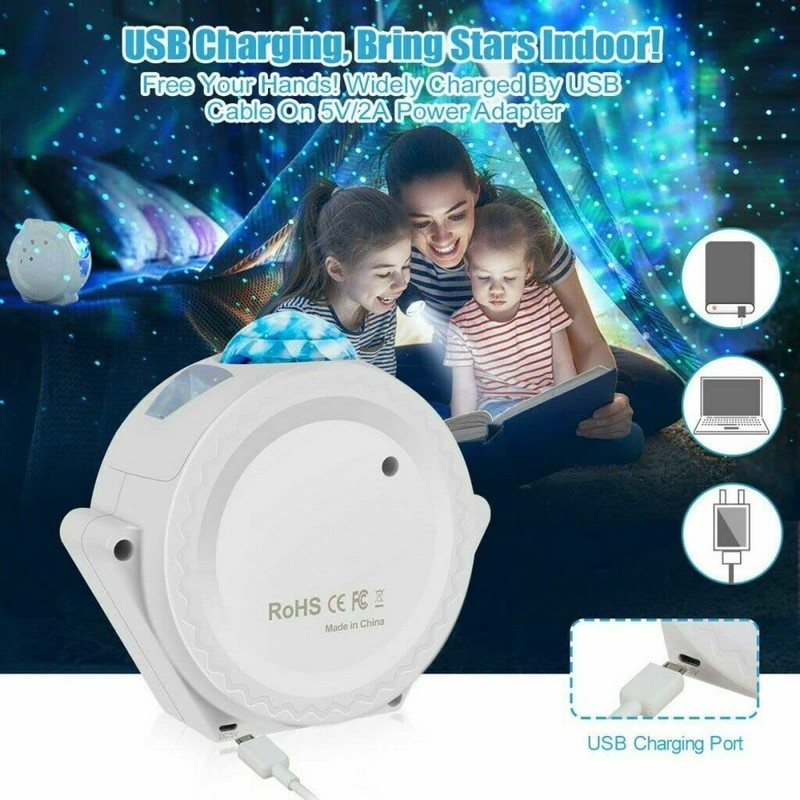 Galaxy Starry Night Light 3In1 LED Projector 3D Ocean Star