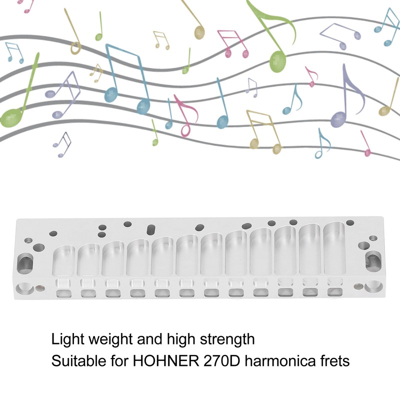 Harmonica Comb Part 12Hole Chromatic Scale Comb Frosted Silver Lightweight