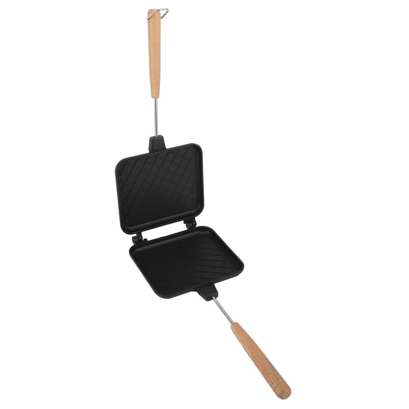 Double Sided Frying Pan Aluminum Solid Wood Anti Stick Stovetop