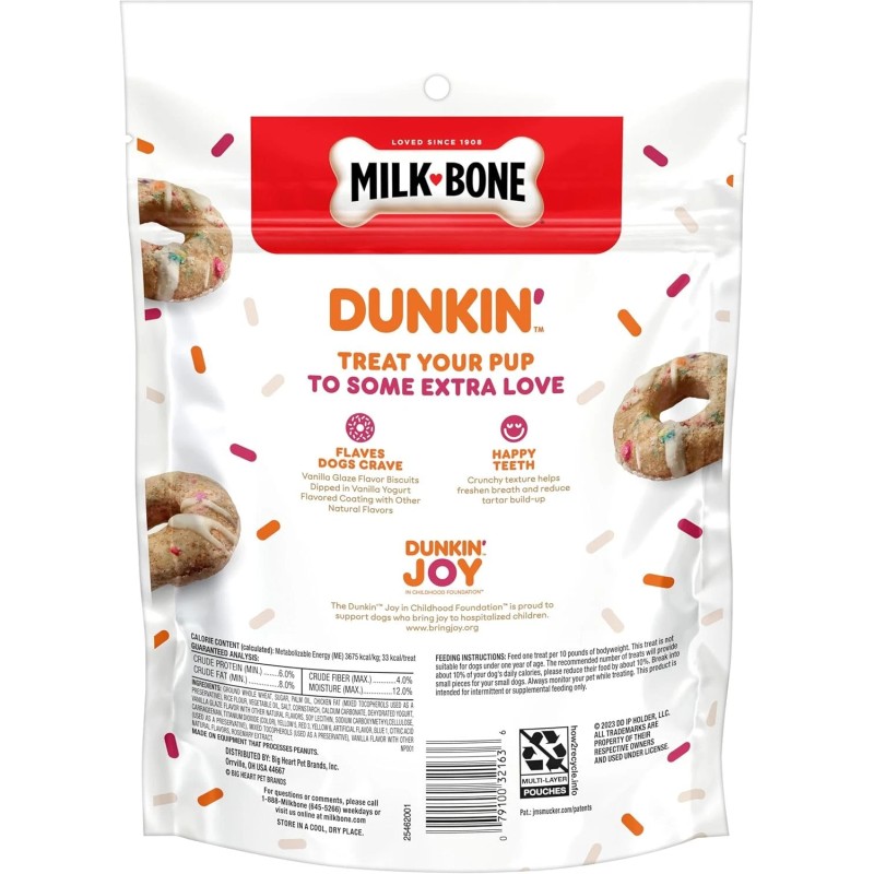 Milk-Bone Limited Edition Dunkin' Vanilla Glaze Flavor Biscuit Dog Treats