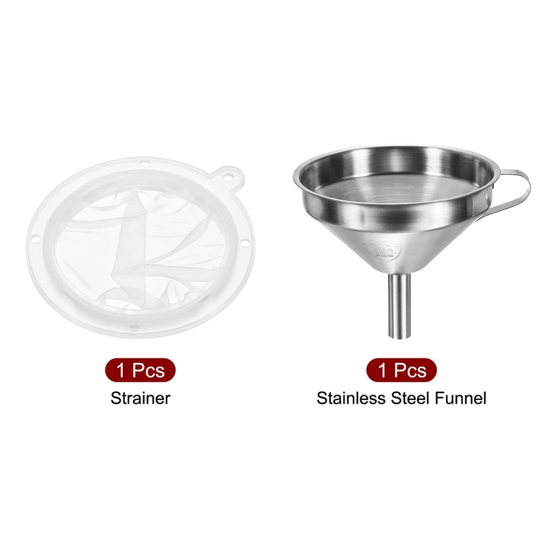 PATIKIL 130mm Diameter Kitchen Funnel Stainless Steel Kitchen Gadget with